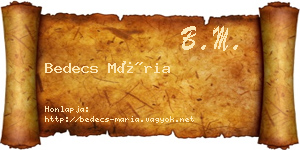 Bedecs Mária névjegykártya