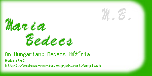 maria bedecs business card